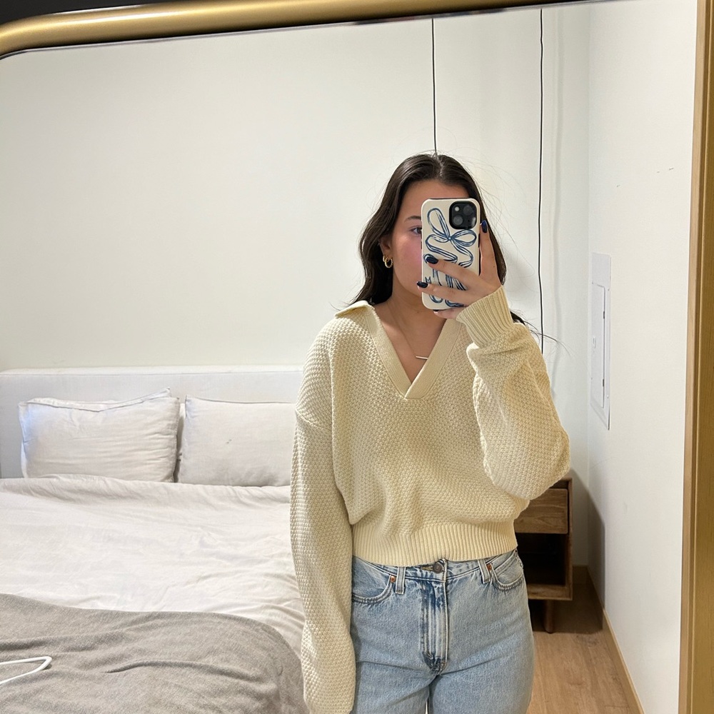Aritzia Cropped Collared Sweater - image 3